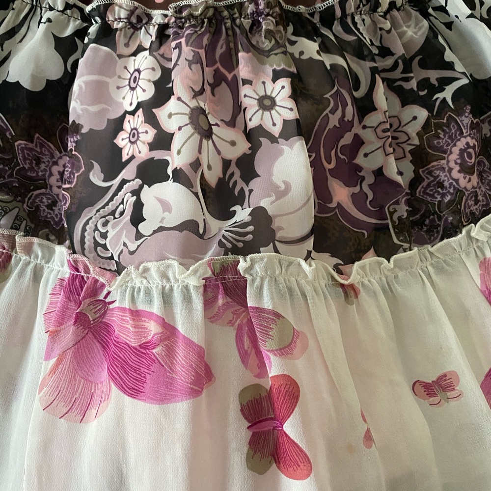 Matty M - Layered flowered skirt with pink liner. - Picture 8 of 10